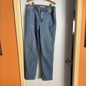 Lands' End Mid-Rise Boyfriend Blue Jeans